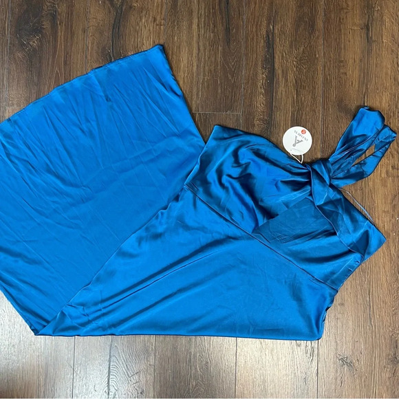 🆕 ANRABESS Satin One shoulder Cocktail Evening Party Maxi Dresses SZ XL - Picture 5 of 10